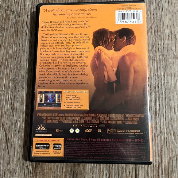 The Thomas Crown Affair - DVD - Pierce Brosnon- Rene Russo - Romance - R - Picture 3 of 5